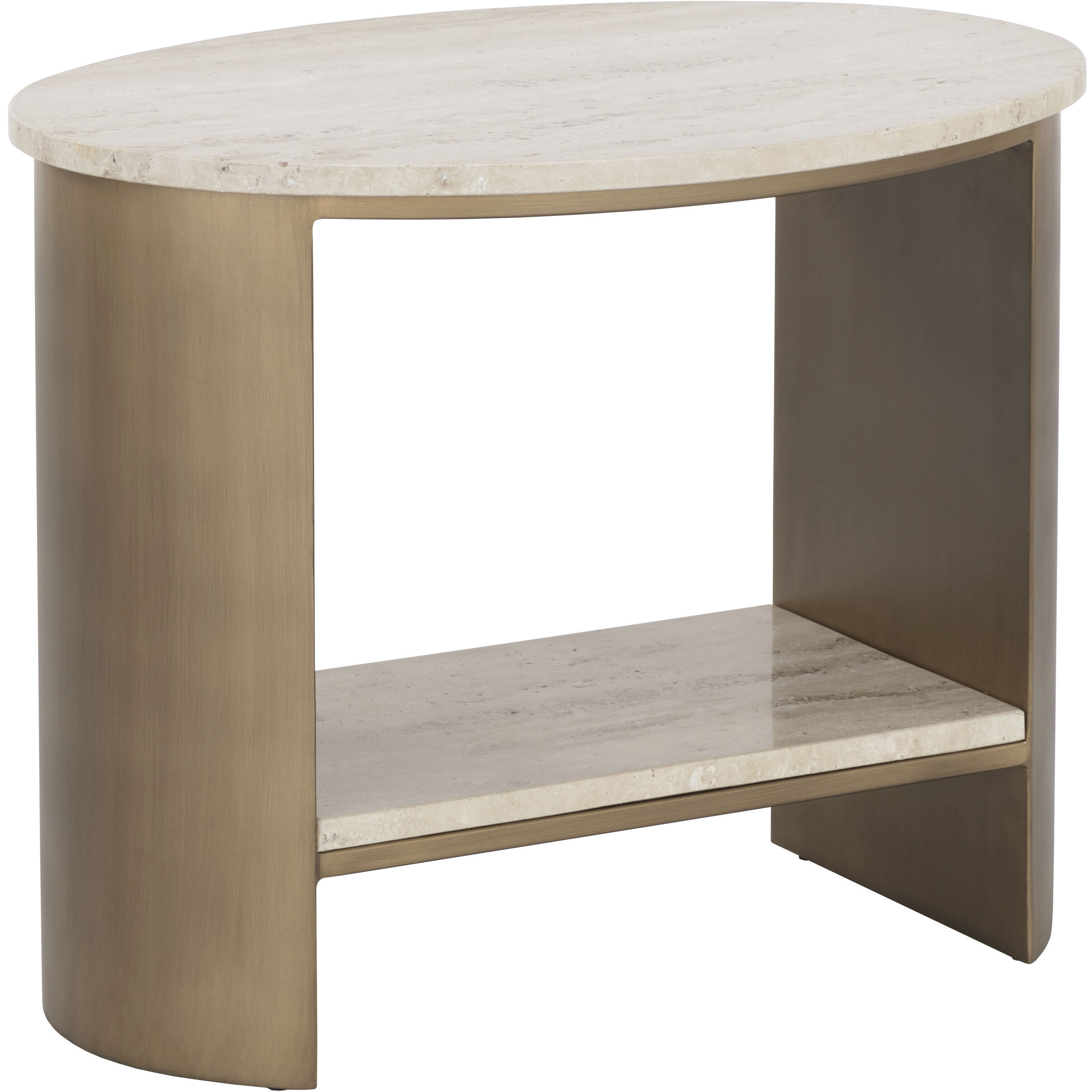 Roshni 26 X 21 inch Natural / Antique Gold Side Table